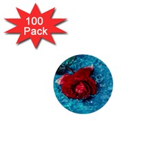 Red Roses In Water 1  Mini Buttons (100 Pack)  by Audy
