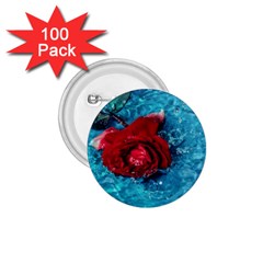 Red Roses In Water 1 75  Buttons (100 Pack)  by Audy