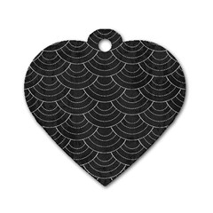 Black Sashiko Ornament Dog Tag Heart (one Side) by goljakoff