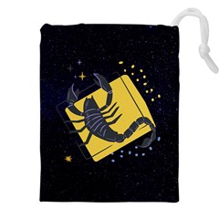 Zodiak Scorpio Horoscope Sign Star Drawstring Pouch (5xl) by Alisyart