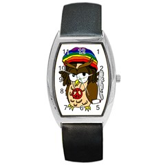  Rainbow Stoner Owl Barrel Style Metal Watch