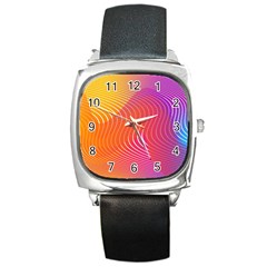 Chevron Line Poster Music Square Metal Watch by Mariart