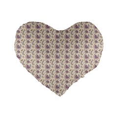 Baatik Floral Print 4 Standard 16  Premium Flano Heart Shape Cushions by designsbymallika