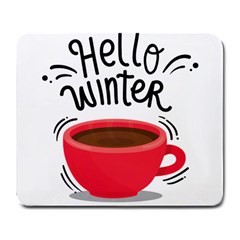 Hello Winter Large Mousepads by designsbymallika