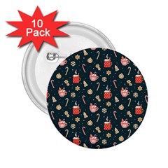 Winter Hot Coffee Winter Hot Coffee 2 25  Buttons (10 Pack)  by designsbymallika