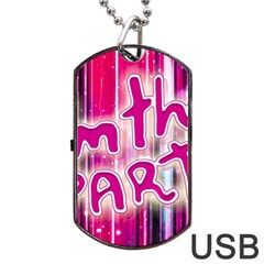Party Concept Typographic Design Dog Tag Usb Flash (one Side) by dflcprintsclothing