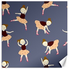 Cute  Pattern With  Dancing Ballerinas On The Blue Background Canvas 20  X 20 