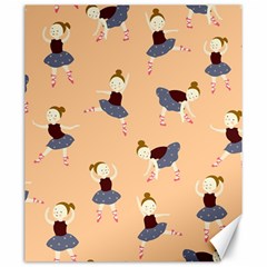 Cute  Pattern With  Dancing Ballerinas On Pink Background Canvas 20  X 24  by EvgeniiaBychkova