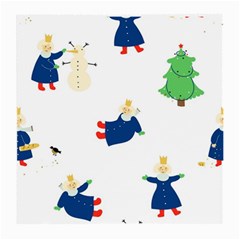 Funny  Winter Seamless Pattern With Little Princess And Her Christmas Medium Glasses Cloth (2 Sides) by EvgeniiaBychkova