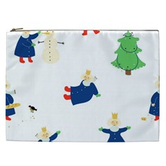 Funny  Winter Seamless Pattern With Little Princess And Her Christmas Cosmetic Bag (xxl) by EvgeniiaBychkova