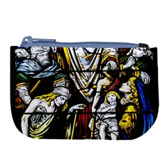 Christian Window Glass Art Print Large Coin Purse by dflcprintsclothing