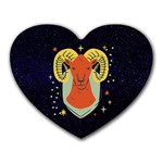 Zodiak Aries Horoscope Sign Star Heart Mousepads