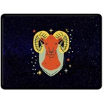 Zodiak Aries Horoscope Sign Star Double Sided Fleece Blanket (Large) 