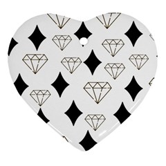 Black & Gold Diamond Design Heart Ornament (two Sides) by ArtsyWishy