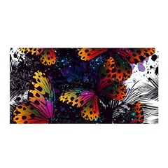 Butterfly Floral Pattern Satin Wrap by ArtsyWishy