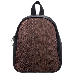 Leather Snakeskin Design School Bag (small)