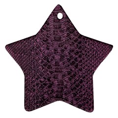 Purple Leather Snakeskin Design Star Ornament (two Sides) by ArtsyWishy