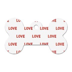 Flower Decorated Love Text Motif Print Pattern Dog Tag Bone (two Sides) by dflcprintsclothing