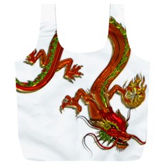 Dragon Art Glass Metalizer China Full Print Recycle Bag (xxxl) by HermanTelo