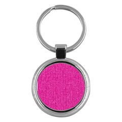 Pink Denim Design  Key Chain (round) by ArtsyWishy