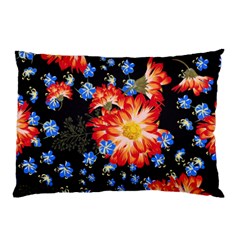 Orange And Blue Chamomiles Design Pillow Case by ArtsyWishy