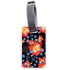 Orange And Blue Chamomiles Design Luggage Tag (one Side) by ArtsyWishy