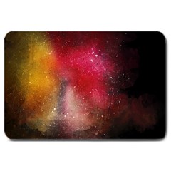 Red Galaxy Paint Large Doormat  by goljakoff
