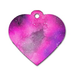 Purple Space Dog Tag Heart (one Side) by goljakoff