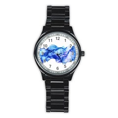 Blue Smoke Stainless Steel Round Watch by goljakoff