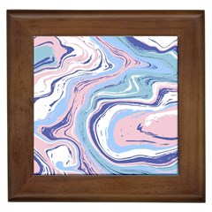 Rose And Blue Vivid Marble Pattern 11 Framed Tile by goljakoff