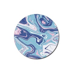Blue Vivid Marble Pattern 12 Rubber Coaster (round)  by goljakoff