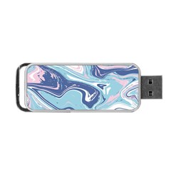 Blue Vivid Marble Pattern 12 Portable Usb Flash (one Side) by goljakoff