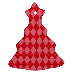 Red Diamonds Christmas Tree Ornament (two Sides)