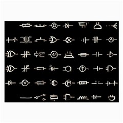 Electrical Symbols Callgraphy Short Run Inverted Large Glasses Cloth (2 Sides) by WetdryvacsLair