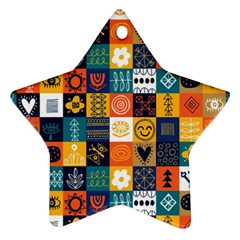 Tribal Love Pattern Star Ornament (two Sides) by designsbymallika