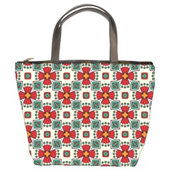 Seamless Red Pattern Bucket Bag