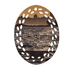 Cityscape Coastal Scene Montevideo Uruguay Ornament (oval Filigree) by dflcprintsclothing