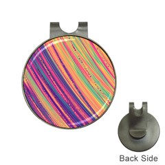 Colorful Stripes Hat Clips With Golf Markers by Dazzleway