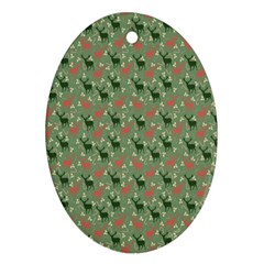 Deer Retro Pattern Oval Ornament (two Sides) by HermanTelo