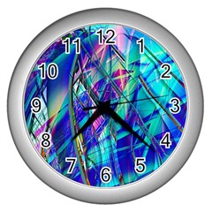 Title Wave, Blue, Crashing, Wave, Natuere, Abstact, File Img 20201219 024243 200 Wall Clock (silver) by ScottFreeArt