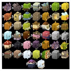 Glitch Glitchen Npc Cubimals Pattern Wooden Puzzle Square by WetdryvacsLair