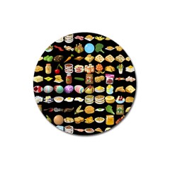 Glitch Glitchen Food Pattern One Magnet 3  (round) by WetdryvacsLair