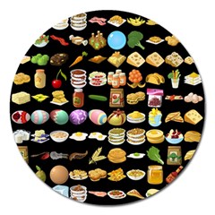 Glitch Glitchen Food Pattern One Magnet 5  (round) by WetdryvacsLair