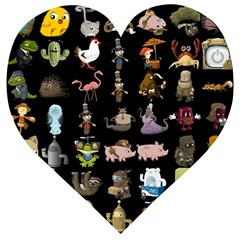 Glitch Glitchen Npc Animals And Characters Pattern Wooden Puzzle Heart by WetdryvacsLair