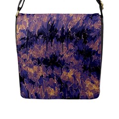 Purple And Yellow Abstract Flap Closure Messenger Bag (l) by Dazzleway