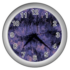 Purple And Yellow Abstract Wall Clock (silver) by Dazzleway