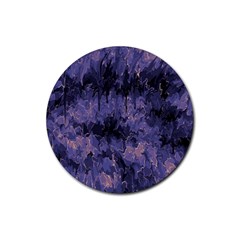 Purple And Yellow Abstract Rubber Round Coaster (4 Pack) by Dazzleway