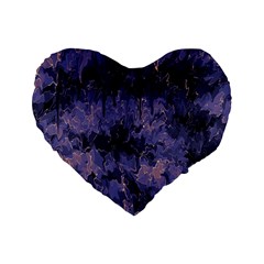 Purple And Yellow Abstract Standard 16  Premium Flano Heart Shape Cushion  by Dazzleway