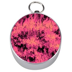 Pink Abstract Silver Compasses