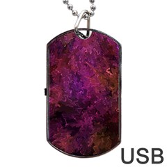 Red Melty Abstract Dog Tag Usb Flash (one Side) by Dazzleway